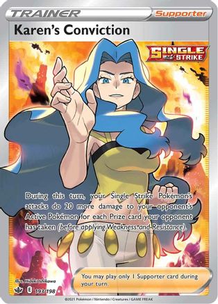 Karen's Conviction (Full Art) (193/198) [SWSH06 Chilling Reign] Holofoil - Ultra Rare