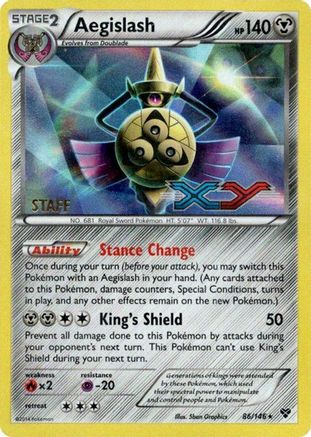 Aegislash (Prerelease) [Staff] (86/146) [XY Promos] Holofoil - Promo