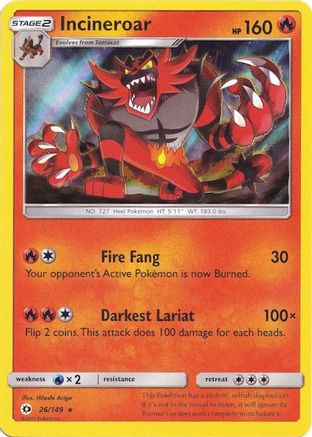 Incineroar (Water Web Holo) (026/149) [Miscellaneous Cards & Products] Holofoil - Holo Rare