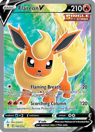 Flareon V (Full Art) (169/203) [SWSH07 Evolving Skies] Holofoil - Ultra Rare