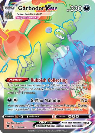 Garbodor VMAX (Secret) (216/203) [SWSH07 Evolving Skies] Holofoil - Secret Rare