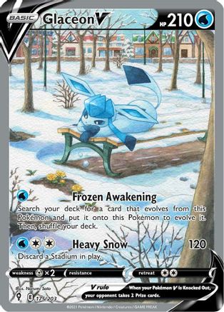 Glaceon V (Alternate Full Art) (175/203) [SWSH07 Evolving Skies] Holofoil - Ultra Rare