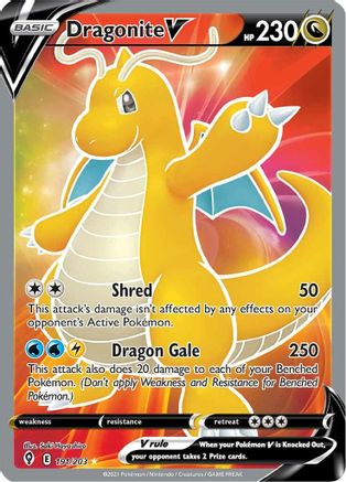 Dragonite V (Full Art) (191/203) [SWSH07 Evolving Skies] Holofoil - Ultra Rare