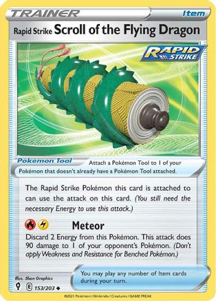 Rapid Strike Scroll of the Flying Dragon (153/203) [SWSH07 Evolving Skies] - Uncommon