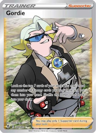 Gordie (Full Art) (201/203) [SWSH07 Evolving Skies] Holofoil - Ultra Rare