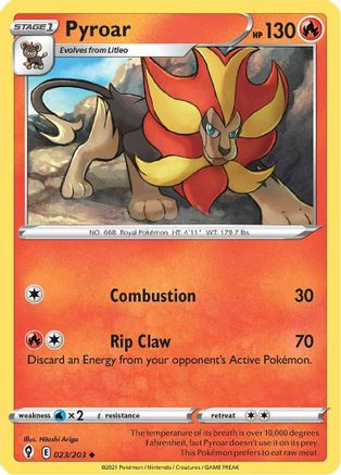 Pyroar (023/203) [SWSH07 Evolving Skies] Reverse Holofoil - Uncommon