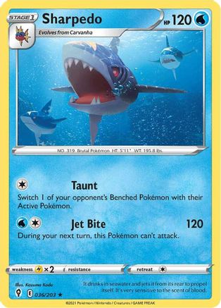 Sharpedo (036/203) [SWSH07 Evolving Skies] - Rare