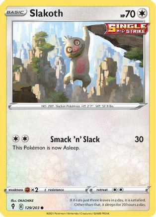 Slakoth (129/203) [SWSH07 Evolving Skies] Reverse Holofoil - Common