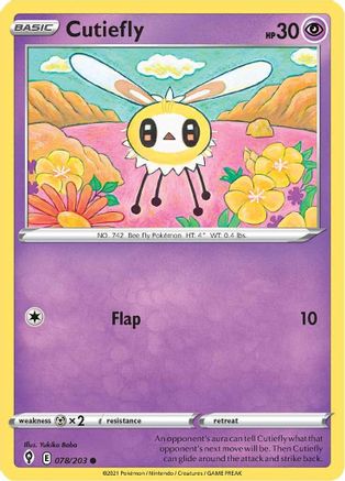 Cutiefly (078/203) [SWSH07 Evolving Skies] Reverse Holofoil - Common