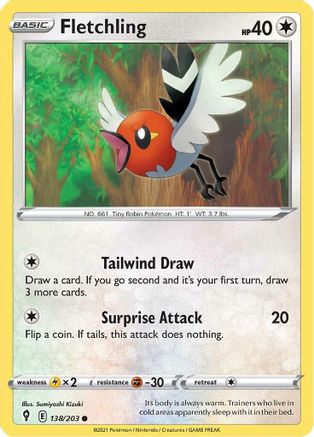 Fletchling (138/203) [SWSH07 Evolving Skies] - Common