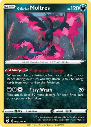 Galarian Moltres (093/203) [SWSH07 Evolving Skies] Reverse Holofoil - Holo Rare