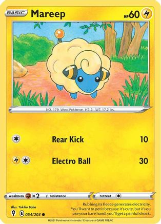 Mareep (054/203) [SWSH07 Evolving Skies] Reverse Holofoil - Common