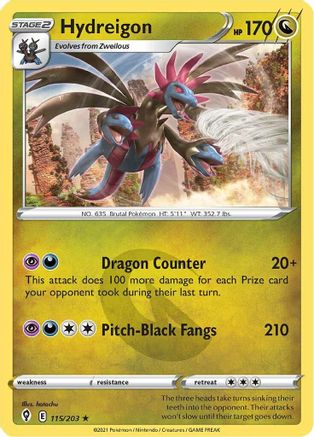 Hydreigon (115/203) [SWSH07 Evolving Skies] Holofoil - Holo Rare