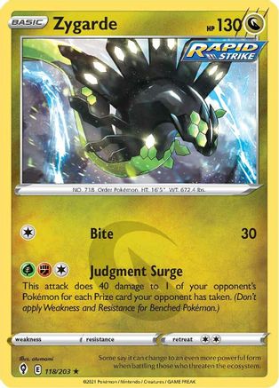 Zygarde (118/203) [SWSH07 Evolving Skies] Holofoil - Holo Rare