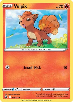 Vulpix (029/264) [SWSH08 Fusion Strike] Reverse Holofoil - Common