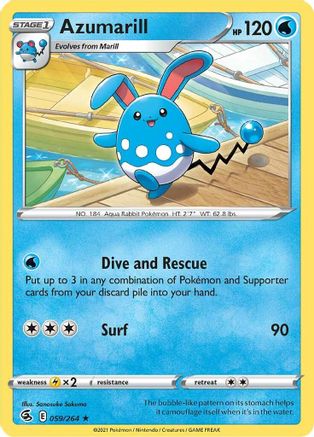 Azumarill (059/264) [SWSH08 Fusion Strike] Reverse Holofoil - Rare