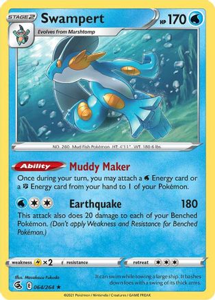 Swampert (064/264) [SWSH08 Fusion Strike] Reverse Holofoil - Holo Rare