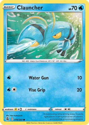 Clauncher (074/264) [SWSH08 Fusion Strike] Reverse Holofoil - Common