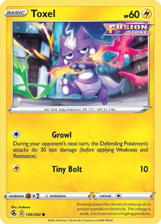 Toxel (106/264) [SWSH08 Fusion Strike] Reverse Holofoil - Common