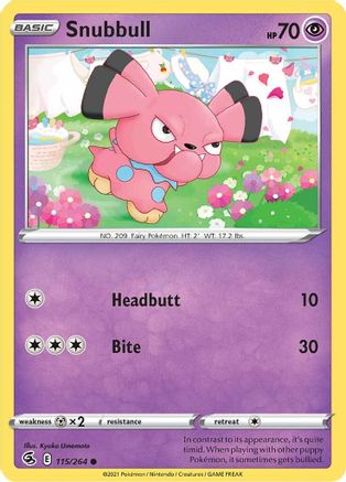 Snubbull (115/264) [SWSH08 Fusion Strike] Reverse Holofoil - Common