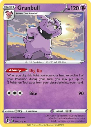 Granbull (116/264) [SWSH08 Fusion Strike] Reverse Holofoil - Rare