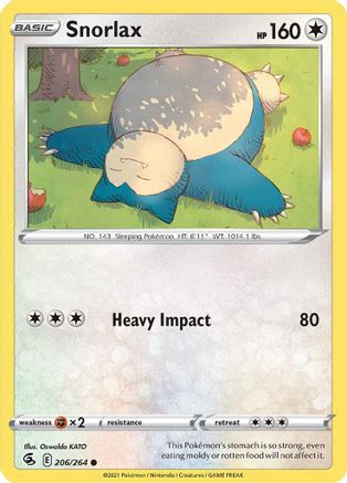 Snorlax (206/264) [SWSH08 Fusion Strike] Reverse Holofoil - Common