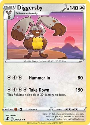 Diggersby (215/264) [SWSH08 Fusion Strike] Reverse Holofoil - Uncommon