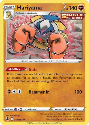 Hariyama (143/264) [SWSH08 Fusion Strike] Reverse Holofoil - Uncommon