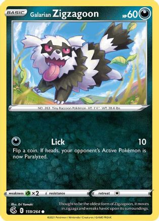 Galarian Zigzagoon (159/264) [SWSH08 Fusion Strike] Reverse Holofoil - Common