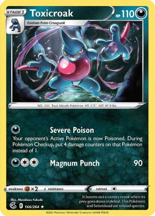 Toxicroak (166/264) [SWSH08 Fusion Strike] Reverse Holofoil - Rare