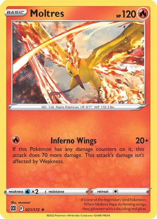 Moltres (021/172) [SWSH09 Brilliant Stars] Reverse Holofoil - Holo Rare