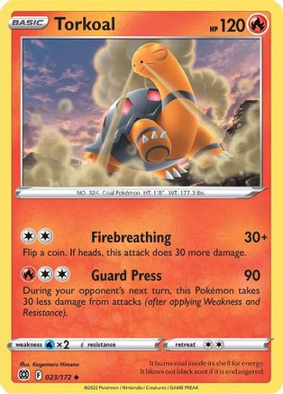 Torkoal (023/172) [SWSH09 Brilliant Stars] Reverse Holofoil - Uncommon