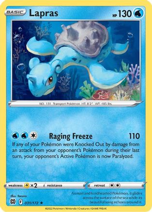 Lapras (031/172) [SWSH09 Brilliant Stars] Reverse Holofoil - Rare