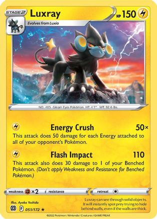 Luxray (051/172) [SWSH09 Brilliant Stars] Reverse Holofoil - Rare