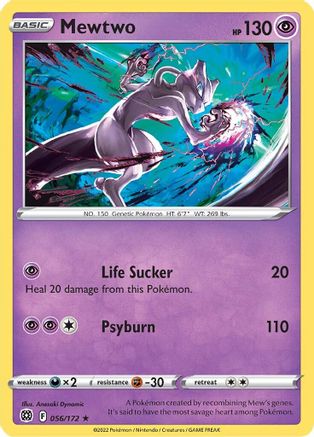 Mewtwo (056/172) [SWSH09 Brilliant Stars] Reverse Holofoil - Rare