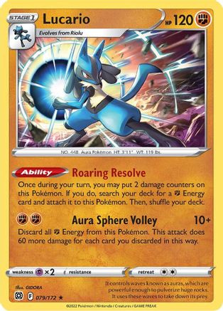 Lucario (079/172) [SWSH09 Brilliant Stars] Holofoil - Holo Rare