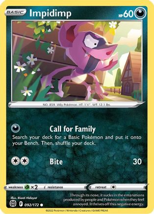 Impidimp (092/172) [SWSH09 Brilliant Stars] Reverse Holofoil - Common