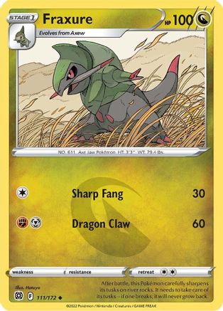 Fraxure (111/172) [SWSH09 Brilliant Stars] Reverse Holofoil - Uncommon