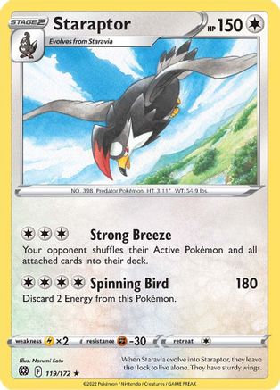 Staraptor (119/172) [SWSH09 Brilliant Stars] Reverse Holofoil - Rare