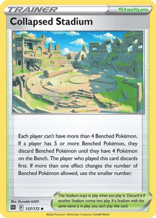 Collapsed Stadium (137/172) [SWSH09 Brilliant Stars] Reverse Holofoil - Uncommon