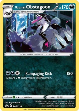 Galarian Obstagoon - SWSH193 (SWSH193/307) [SWSH Sword & Shield Promo Cards] - Promo