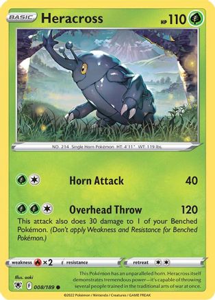 Heracross (008/189) [SWSH10 Astral Radiance] Reverse Holofoil - Common