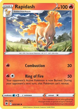 Rapidash (022/189) [SWSH10 Astral Radiance] Reverse Holofoil - Rare