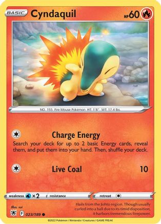 Cyndaquil (023/189) [SWSH10 Astral Radiance] Reverse Holofoil - Common