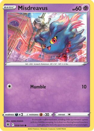 Misdreavus (058/189) [SWSH10 Astral Radiance] Reverse Holofoil - Common