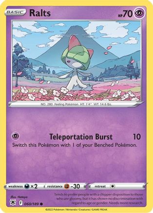 Ralts (060/189) [SWSH10 Astral Radiance] - Common