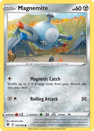 Magnemite (105/189) [SWSH10 Astral Radiance] Reverse Holofoil - Common