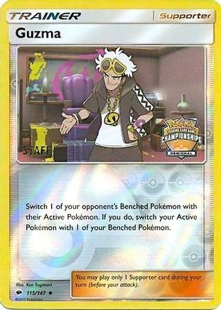 Guzma (Regional Championships) [Staff] (115/147) [League & Championship Cards] Reverse Holofoil - Promo