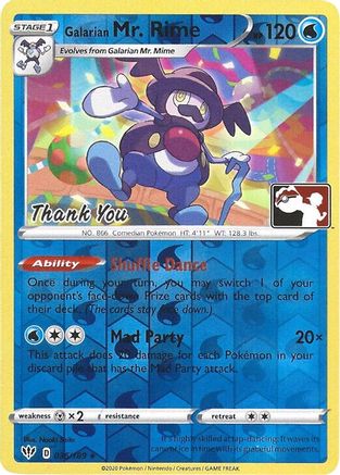 Galarian Mr. Rime (Pokemon League) [Thank You] (036/189) [Miscellaneous Cards & Products] Reverse Holofoil - Promo