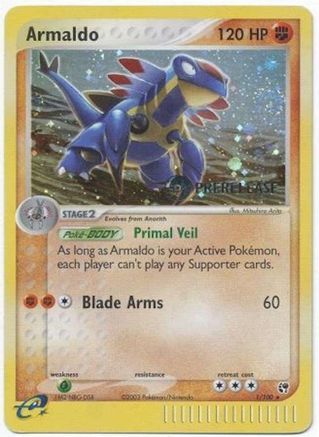 Armaldo (Prerelease) (001/100) [Miscellaneous Cards & Products] Holofoil - Promo